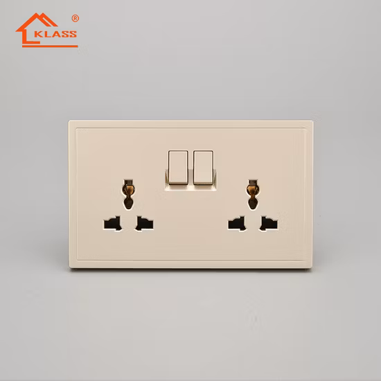 UK-Stecker, 13 A, Steckdose, Dual-USB-Wand-AC-DC-Ladegerät, Schalter-Adapter-Anschluss